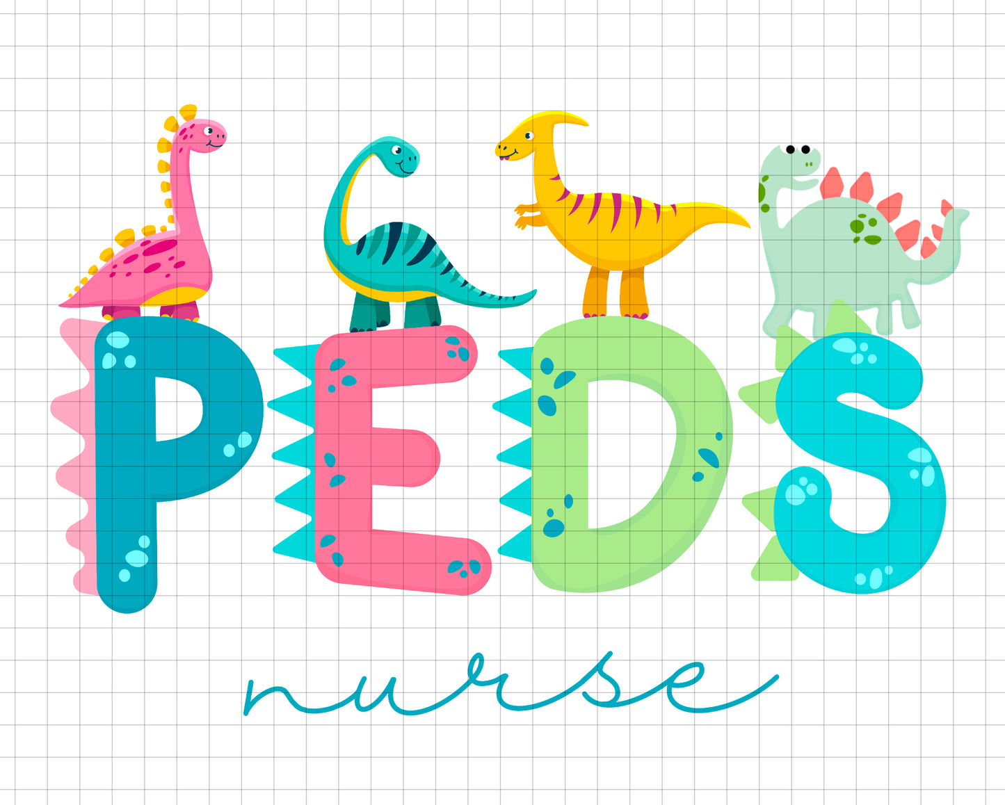PEDS NURSE DINOSAURS - transparent png file