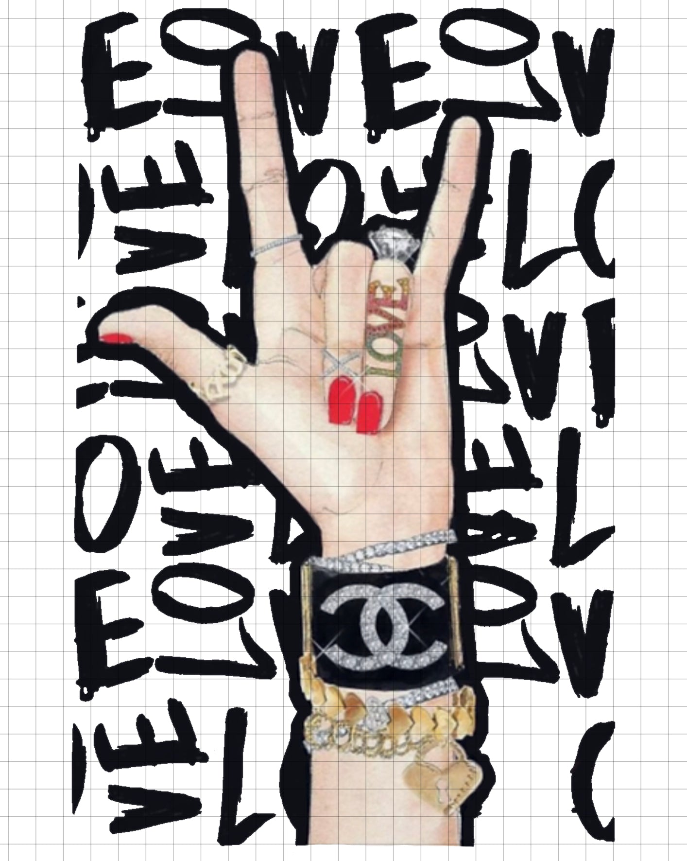 DESIGNER LOVE HAND - transparent png file