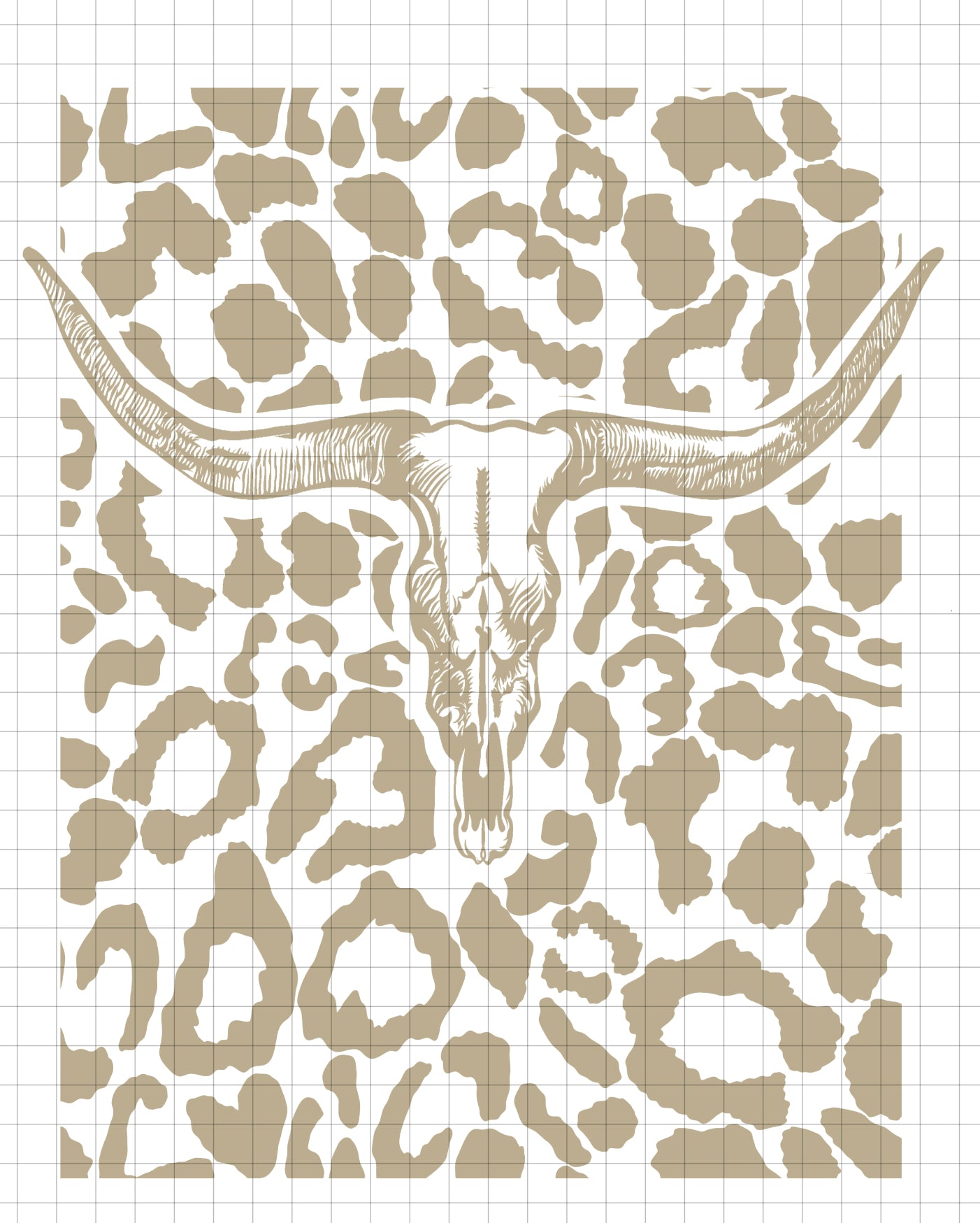 BULL SKULL W LEOPARD - transparent png file