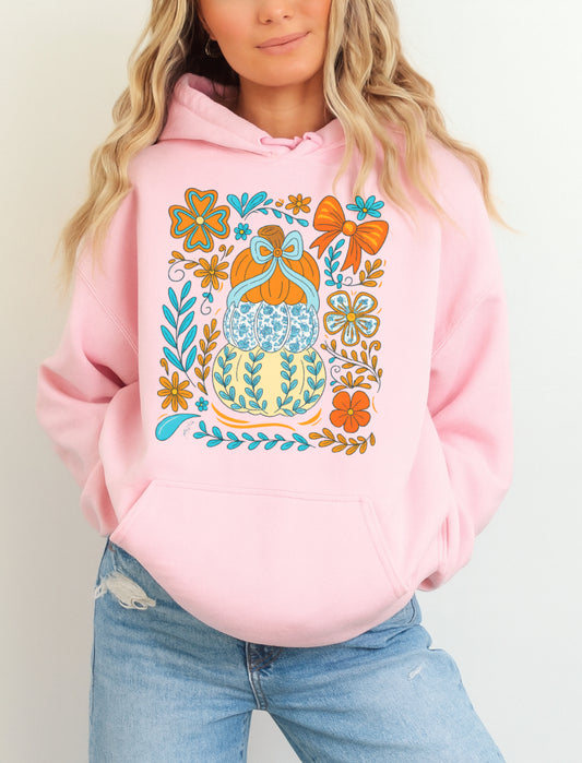 Preppy Pumpkin Hoodie - Feminine Fall Style