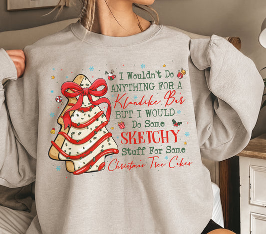 Sketchy Christmas Tree Cakes Crewneck Sweatshirt