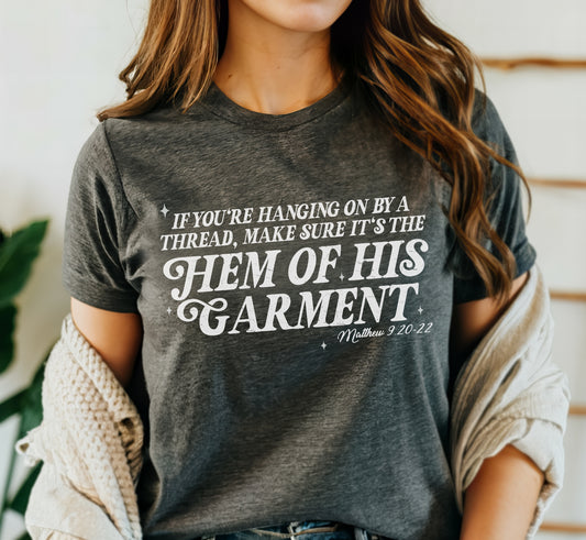 Hem of His Garment Christian Tee – Dark Heather Grey