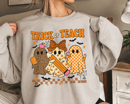 Trick or Teach - Ghost Crewneck Sweatshirt