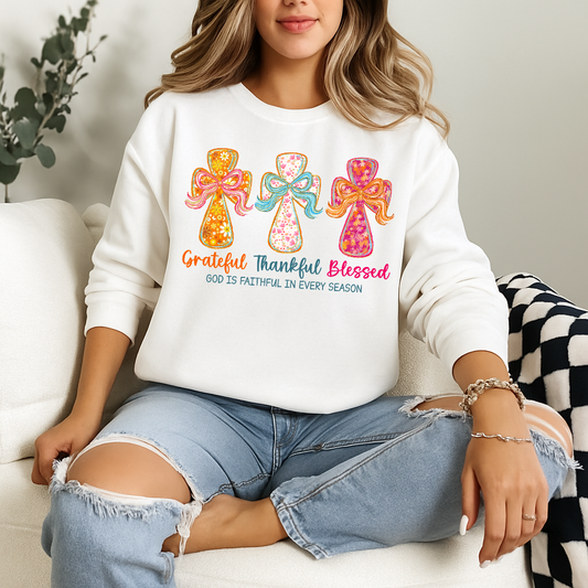 Grateful • Thankful • Blessed Crewneck