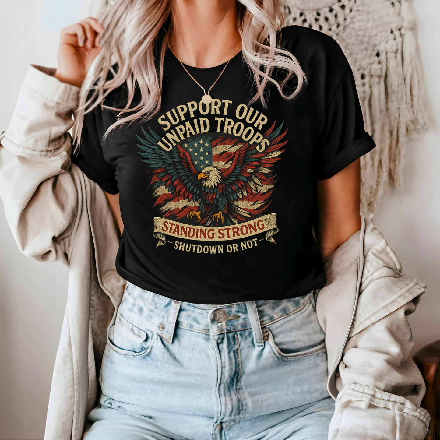 Support Our Unpaid Troops Tee — Standing Strong