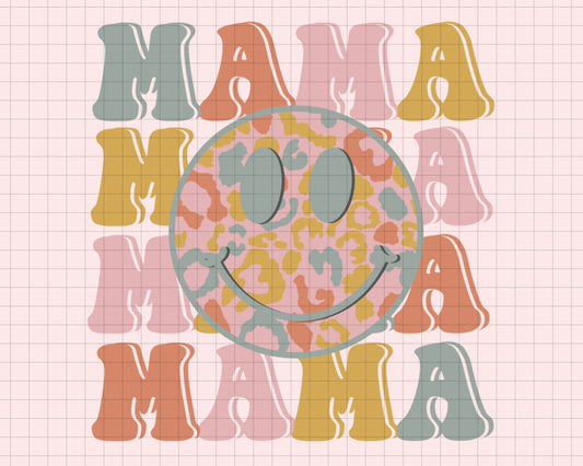 MAMA STACKED SMILEY FACE - transparent png file