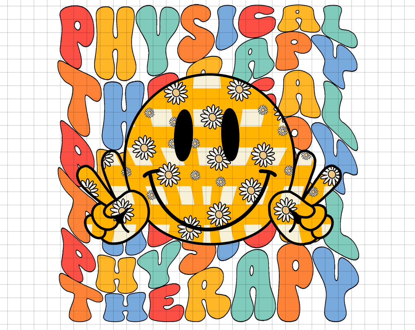 PHYSICAL THERAPY STACKED - SMILEY FACE - transparent png file