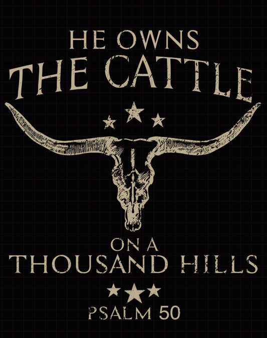 HE OWNS THE CATTLE ON A THOUSAND HILLS - transparent png file