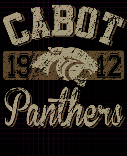 CABOT PANTHERS 1912 DISTRESSED - transparent png file