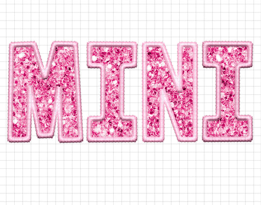 MINI PINK SEQUIN EMBROIDERY OUTLINE - transparent png file